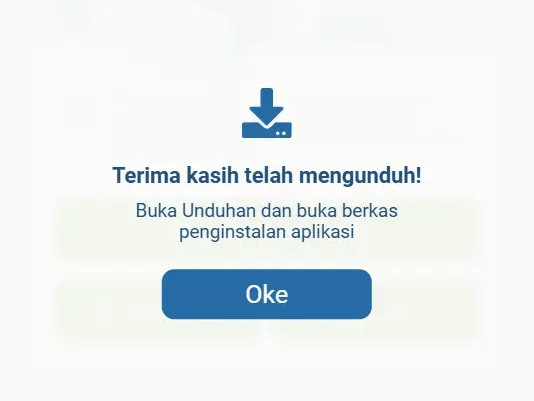 Tunggu hingga download app 1xBet selesai